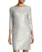 Allover Sequin Sheath Dress,