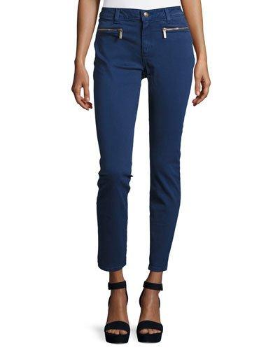Zip-pocket Denim Pants, Prussian Blue