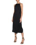Silk Seersucker Asymmetric Dress