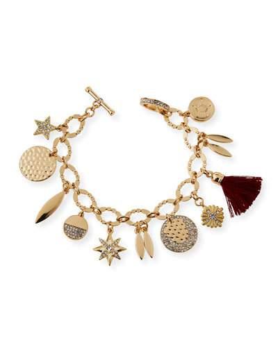 Multi-charm Bracelet W/ Tassel