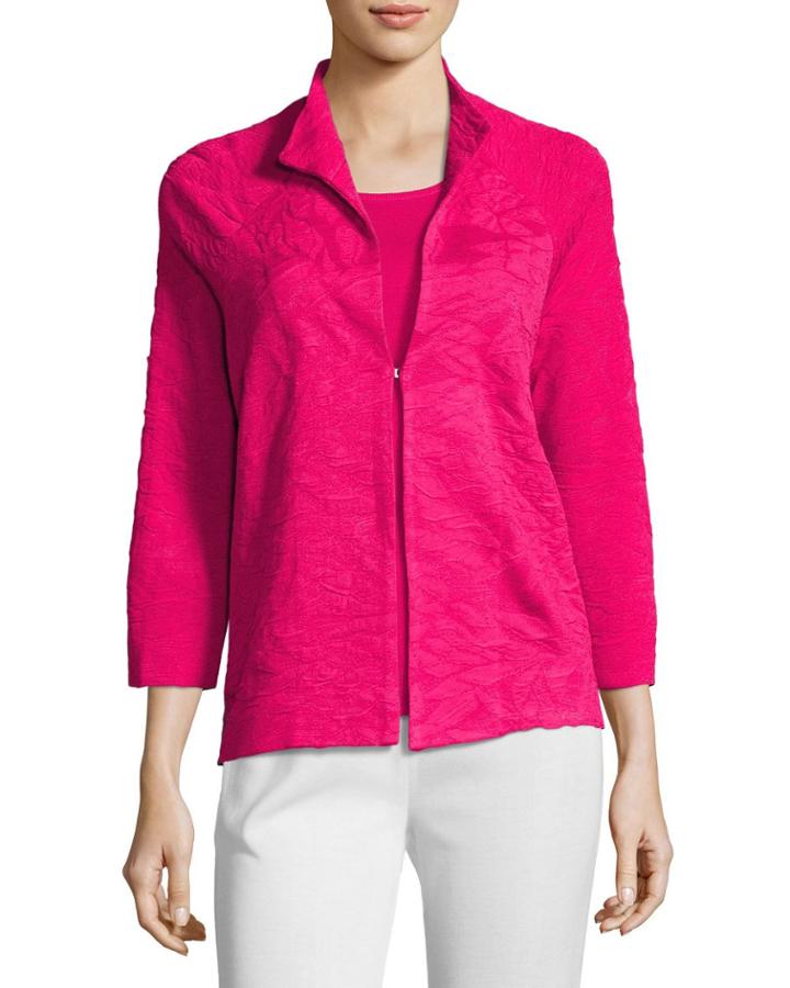 Textured 3/4-sleeve Jacket
