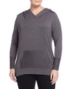 Balance Kangaroo-pocket Hooded Tunic, Heather Charcoal, Women's, Size: