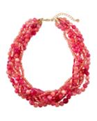 Multi-strand Torsade Necklace, Pink