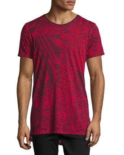 Marcuso Mixed Animal-print T-shirt, Red