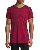 Marcuso Mixed Animal-print T-shirt, Red