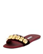 Embellished Velvet Flat
