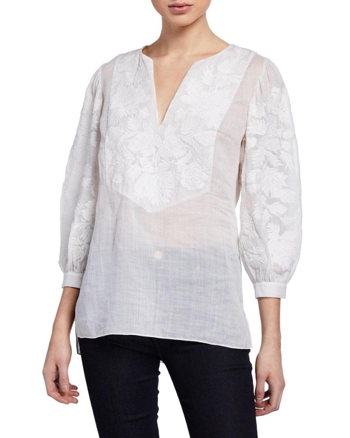 Serilda Embroidered 3/4-sleeve