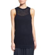 Mesh-stitch Cotton Tank