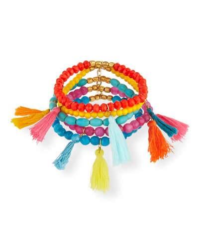 Multi-tassel Stretch Bracelets,