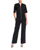 City Agrafes Wide Leg Wool Jumpsuit