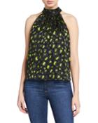Kinsley Animal-print Gathered Halter Top