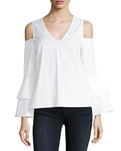 Ali Cold-shoulder Poplin Top