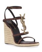 Cassandra Wedge Espadrilles With Golden Ysl
