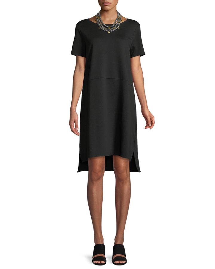 Stretch Ponte Short-sleeve Dress