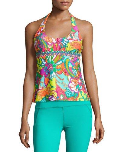 Jungle Flower T-back Performance Tank