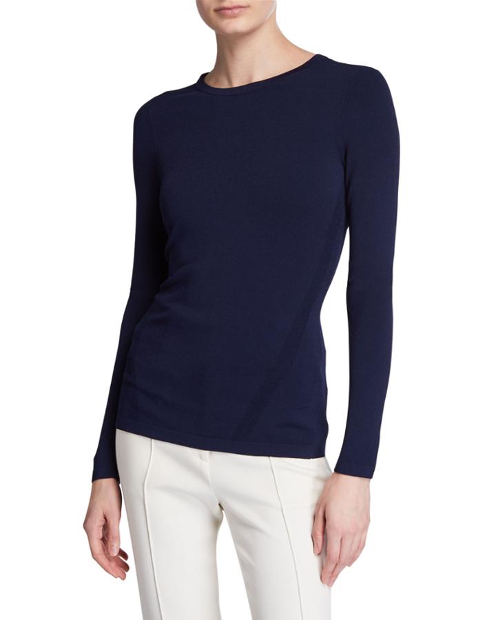 Jess Crewneck Long-sleeve Ribbed-back