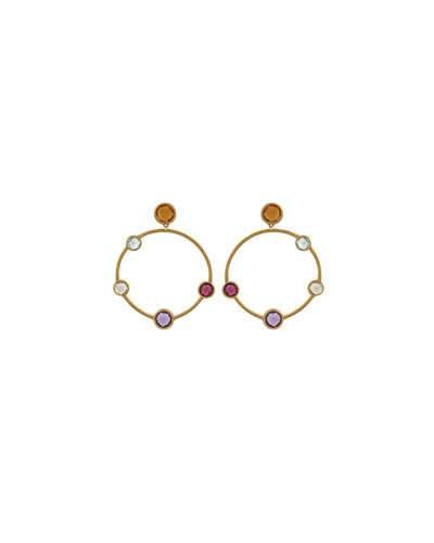 18k Jaipur Amethyst Hoop Earrings