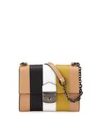 Effrontee Striped Calf Leather Crossbody Bag