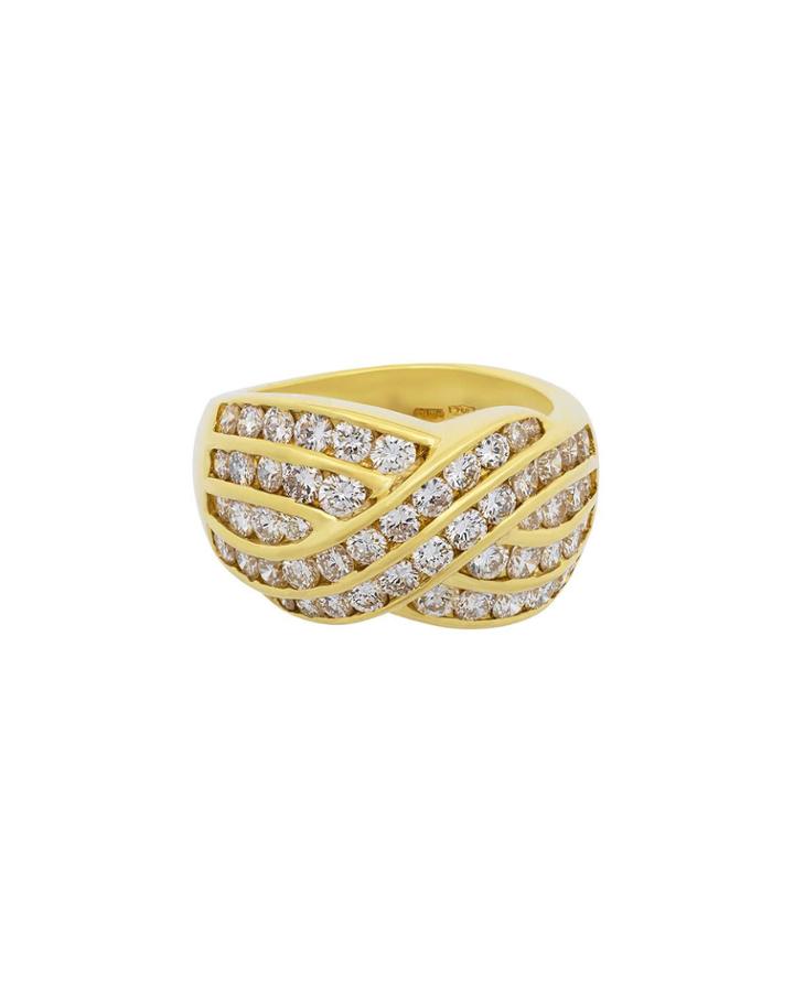 18k Pleated Diamond Ring,