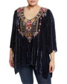 Cherelle Embroidered Velvet Tunic,