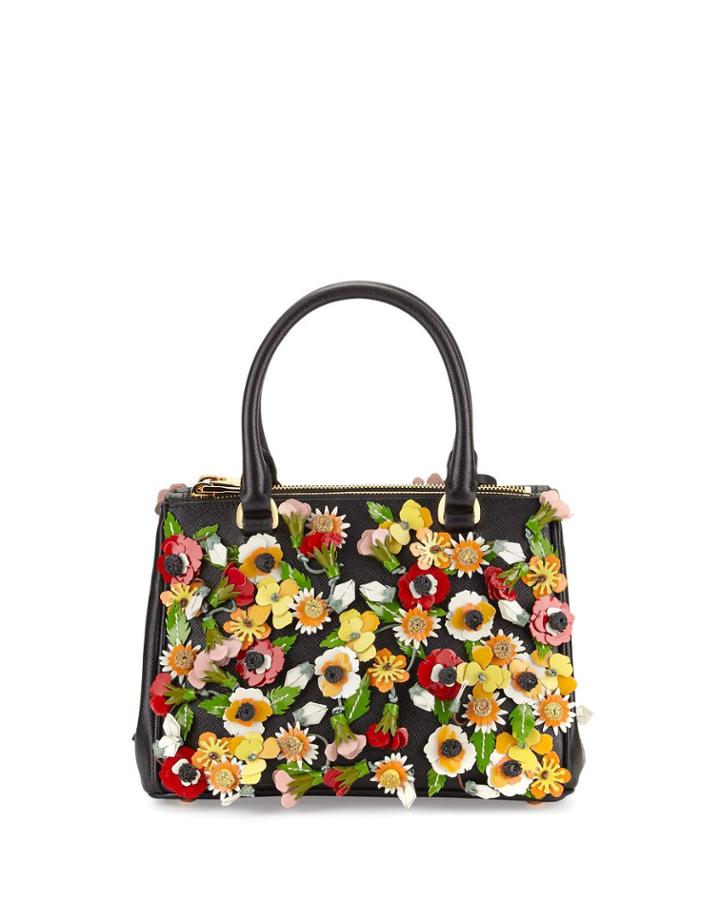 Saffiano Garden Small Double-zip Galleria Tote Bag