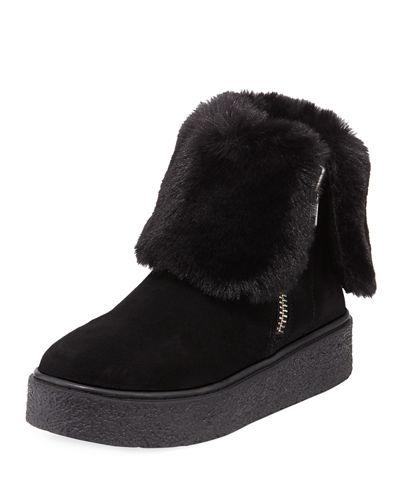 Brynn Sneaker Bootie With Faux-fur Collar