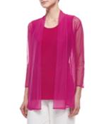 3/4-sleeve Illusion Cardigan