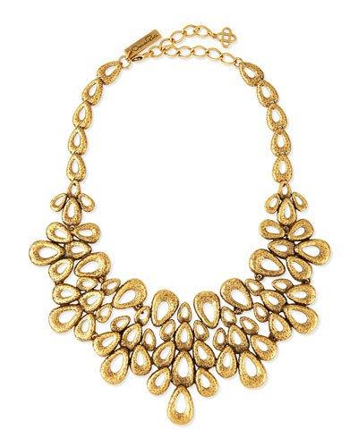 Gold-plated Teardrop Bib Necklace
