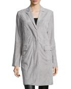 Long-sleeve Suede Cocoon Coat,