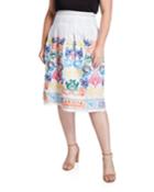 Plus Size Embroidered Midi