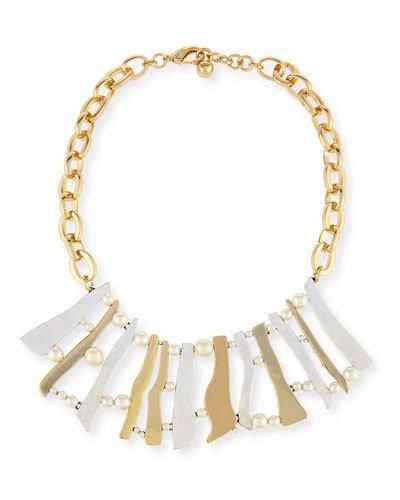 Dauphin&eacute; Pearly Stick Collar Necklace
