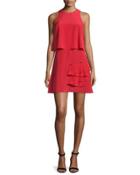 Sophia Sleeveless Silk Popover Dress, Cadmium Red