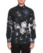 Men's Button-down Long-sleeve Floral-print