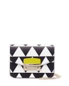 Julia Mini Triangle-print Leather Crossbody Bag, Onyx/petalo/citron