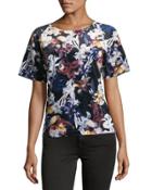 Floral-print Velvet Tee