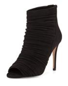 Elle Pleated Peep-toe Booties