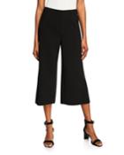 Finesse Crepe Cropped Pants, Black