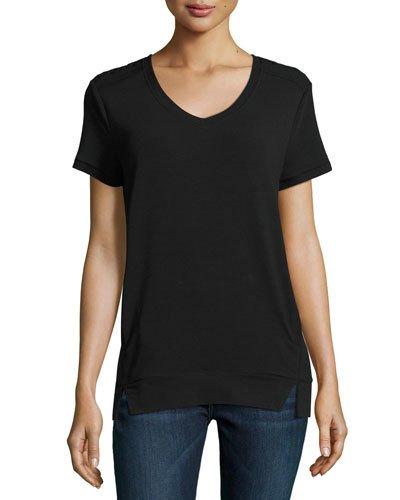 Short-sleeve V-neck Tee, Black