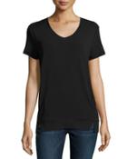 Short-sleeve V-neck Tee, Black