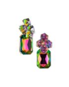 Rectangular Crystal Cluster Earrings
