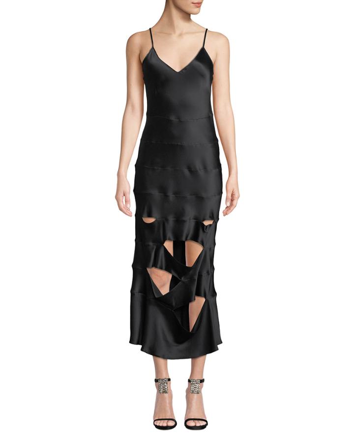 Kyle Slashed V-neck Silk