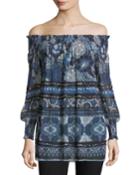 Patchwork Off-the-shoulder Tunic