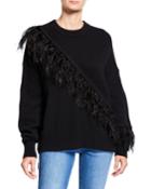 Merritt Wool Pullover Sweater With Feathers