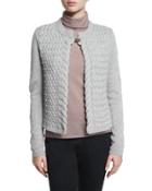 Cable-knit Cardigan With Tab Closure