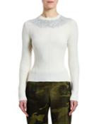 Crystal-embellished Ribbed