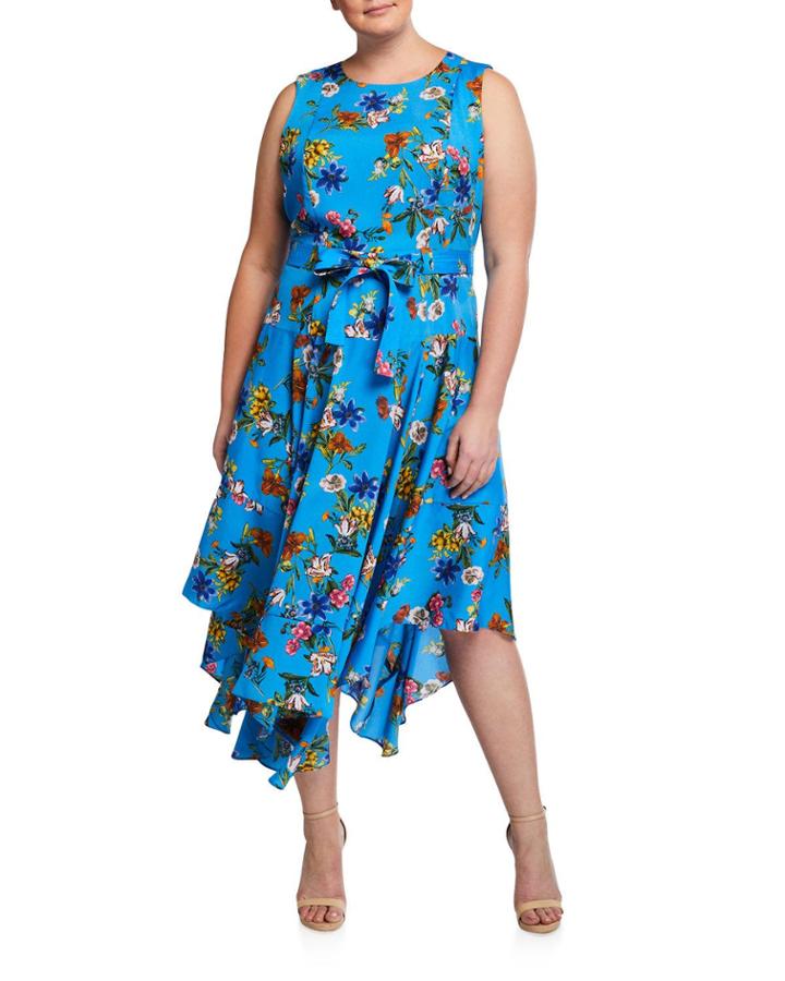 Plus Size Floral Handkerchief
