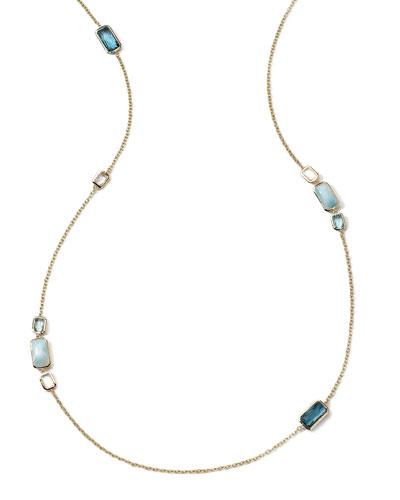 18k Rock Candy Gelato Long Station Necklace In Newport