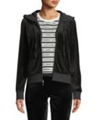 Robertson Velour Crystal Logo Hooded Jacket