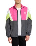 Men's 90s Retro Colorblock Nylon Jacket