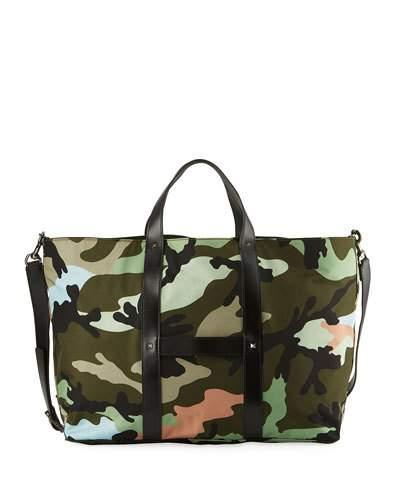 Camo-print Large Nylon Tote Bag
